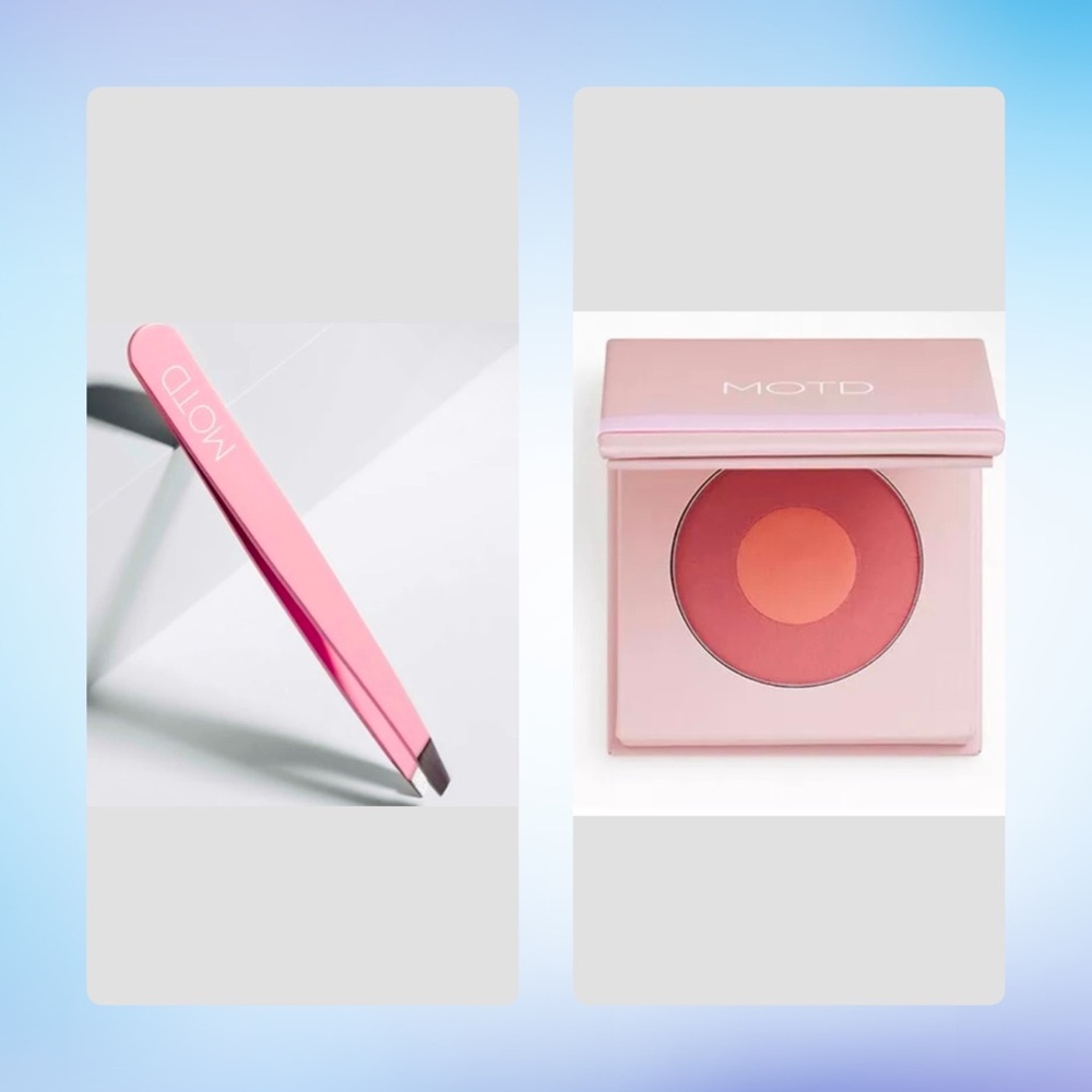 MOTD Bundle - Killer Pair Classic Slant Tip Tweezer & Blush Duo in Modern Mauve